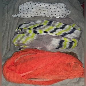 3 Vibrant Colorful Lightweight scarves